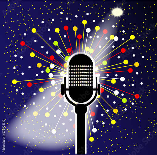 Retro Microphone Abstract Background