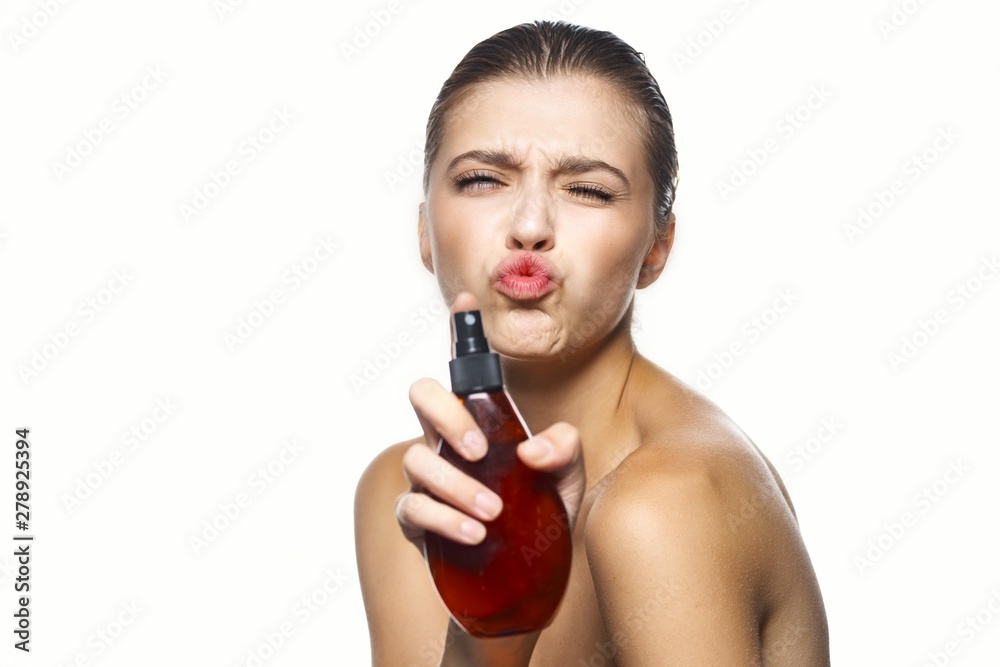 beautiful woman naked shoulders charm clean skin beautiful woman naked shoulders charm clean skin
