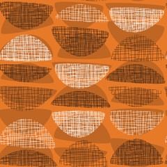 Crédence de cuisine Orange patrons Geometric midcentury style orange textured rapport  © galyna_p