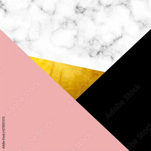 Beautiful marble with gold and pink vector template