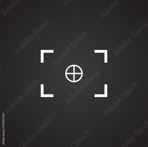 Viewfinder icon on background for graphic and web design. Simple illustration. Internet concept symbol for website button or mobile app.