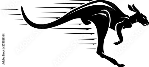 Kangaroo Fast Leaping Silhouette