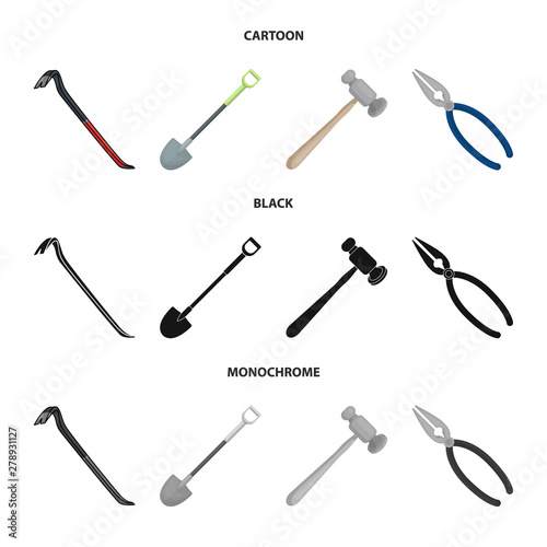 Isolated object of tool and construction logo. Set of tool and carpentry stock symbol for web.