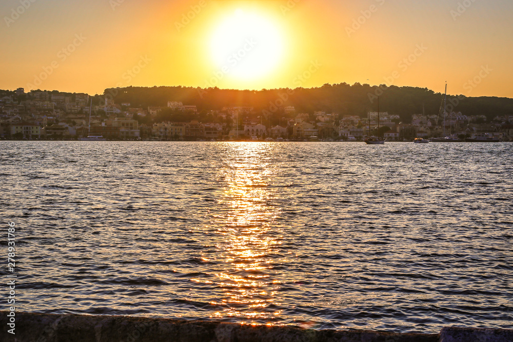 Sunset in the city of Argostoli, Kefalonia island, Greece Sunset in the city of Argostoli, Kefalonia island, Greece