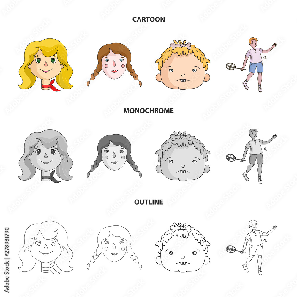 Vector illustration of girl and boy sign. Set of girl and school vector icon for stock. Vector illustration of girl and boy sign. Set of girl and school vector icon for stock.