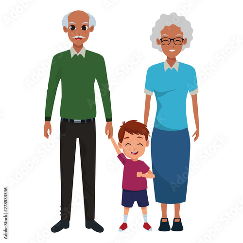 Family parents and childrens cartoons