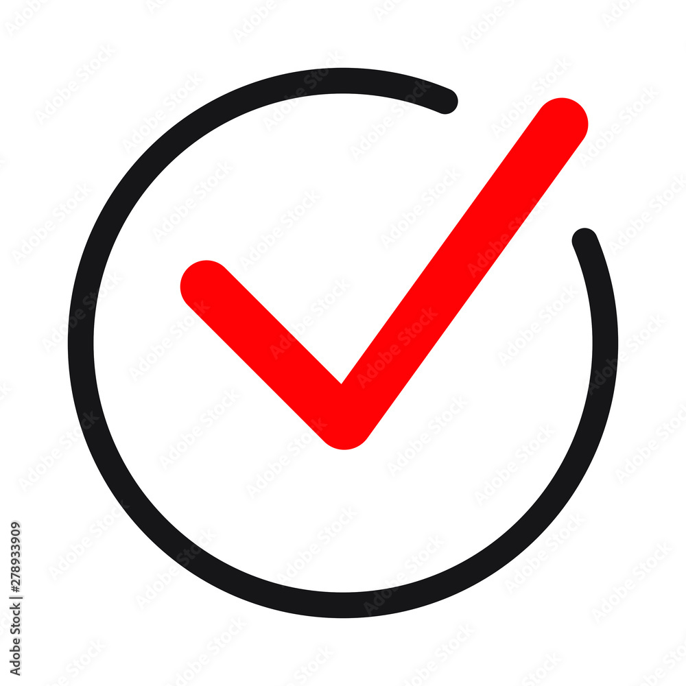 Tick icon vector symbol, checkmark isolated on white background, checked icon or correct choice sign, check mark or checkbox pictogram Tick icon vector symbol, checkmark isolated on white background, checked icon or correct choice sign, check mark or checkbox pictogram
