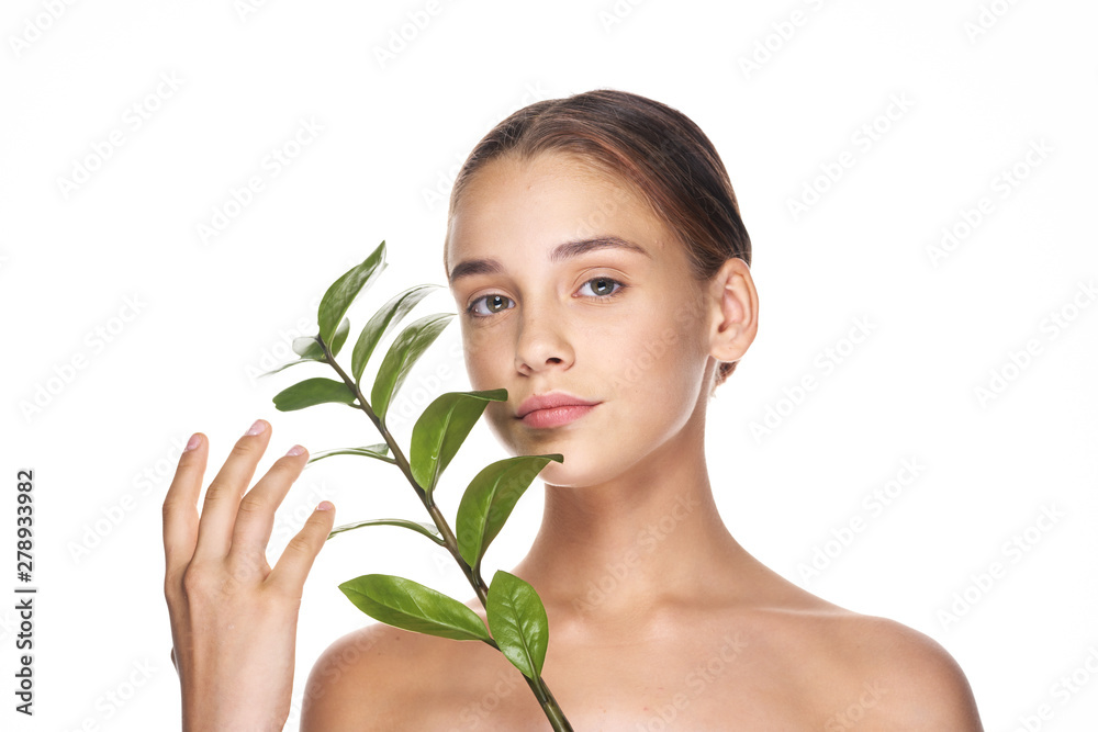 beautiful woman naked shoulders charm clean skin beautiful woman naked shoulders charm clean skin