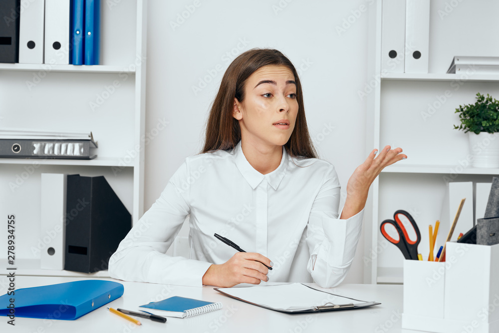 young woman in office young woman in office
