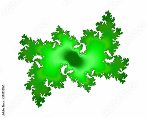 Green fractal leaves design, abstract flowery oriental texture