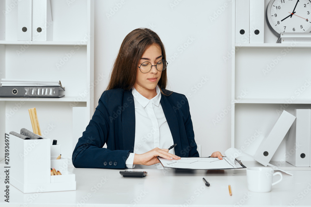 businesswoman working in office businesswoman working in office