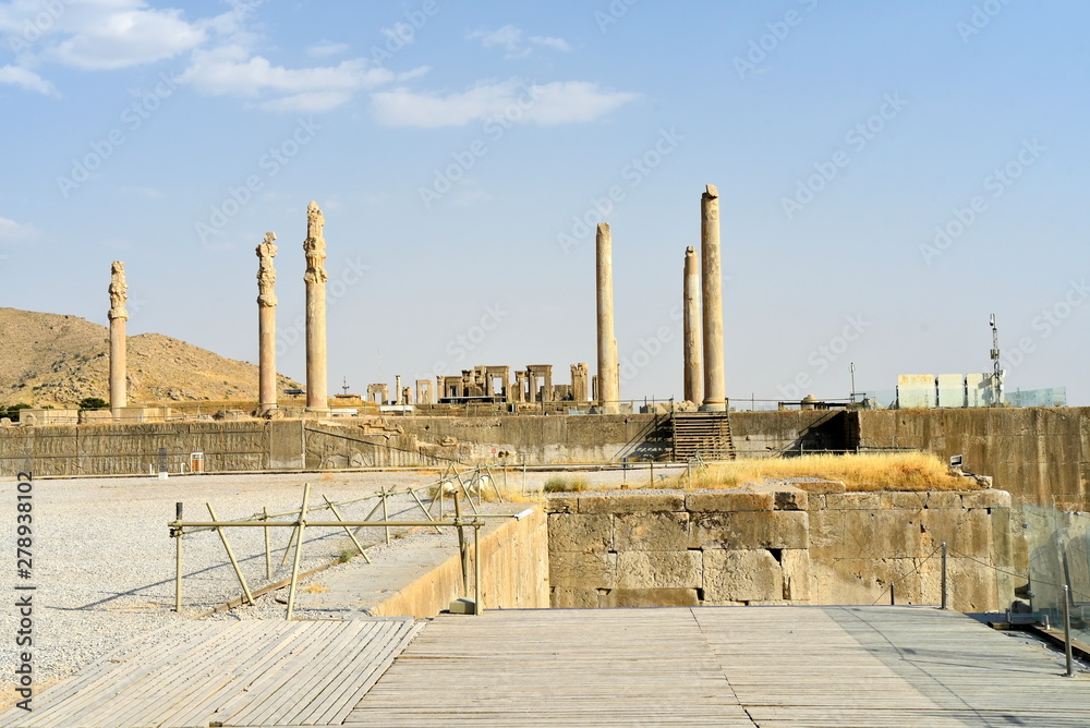 Fototapeta premium Persepolis (Takht-e-Jamshid or Taxt e Jamsid or Throne of Jamshid), capital of the Achaemenid Empire, Shiraz, Fars, Iran, June 24, 2019