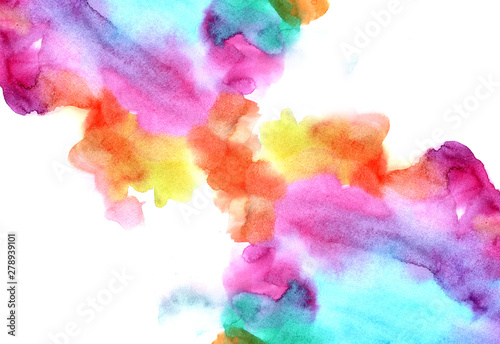 Rainbow,  watercolor background, texture, paper, abstract, color © Hasun