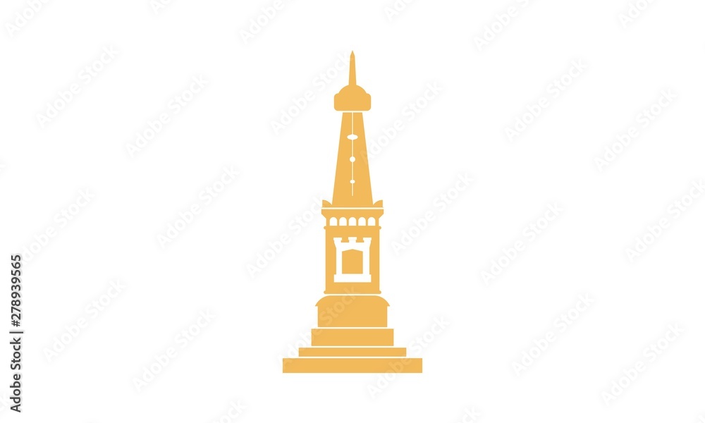 Yogyakarta landmark icon, vector eps stock illustration