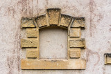 empty niche in pink city wall. Historical town Thionville, France