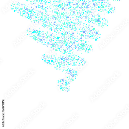 Blue, cyan, turquoise glitter stars confetti