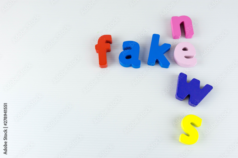 Colorful fake news letters with white background Colorful fake news letters with white background