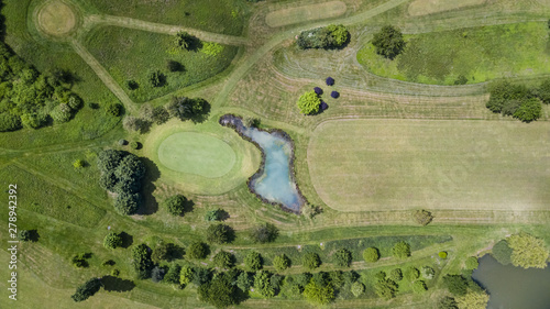 Fotografie Drone view of a golf course in Mennecy Chevannes France