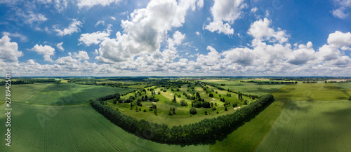 Fotografie Drone view of a golf course in Mennecy Chevannes France