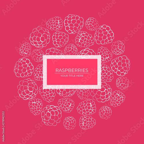 Pattern of raspberries in a circle contour