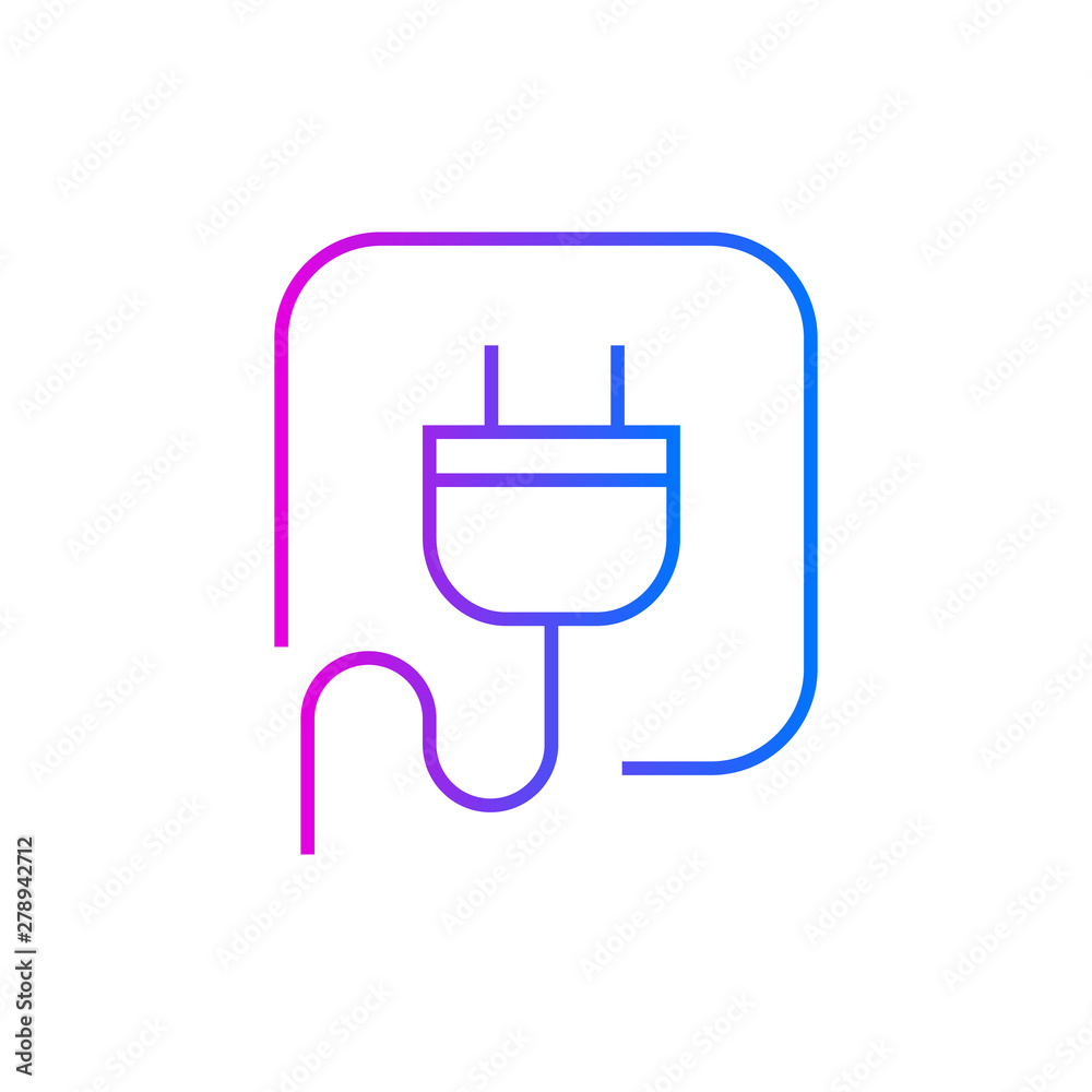 Electric plug vector icon on white background Electric plug vector icon on white background