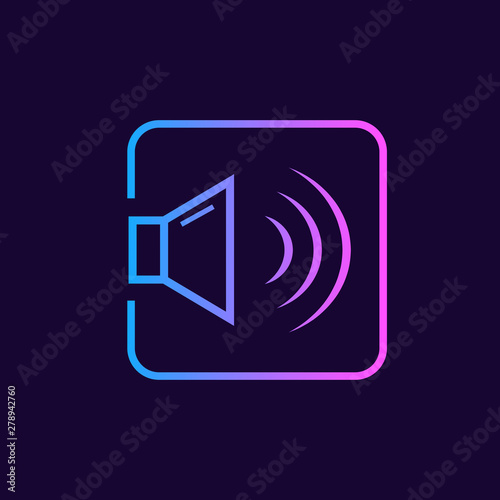 Loud sound vector icon on dark background
