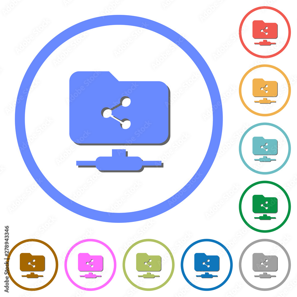 FTP share icons with shadows and outlines FTP share icons with shadows and outlines