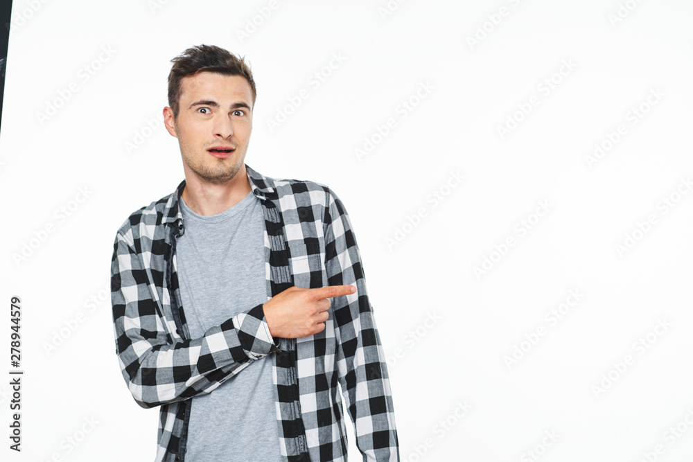 portrait of young man isolated on white background portrait of young man isolated on white background