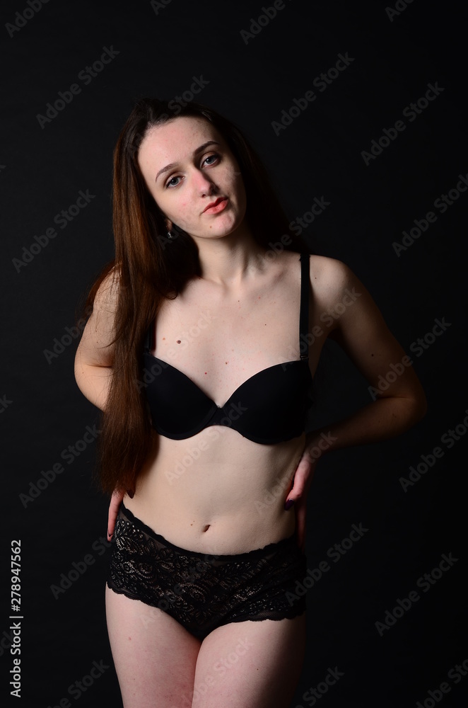 elegant fashionable woman in lingerie