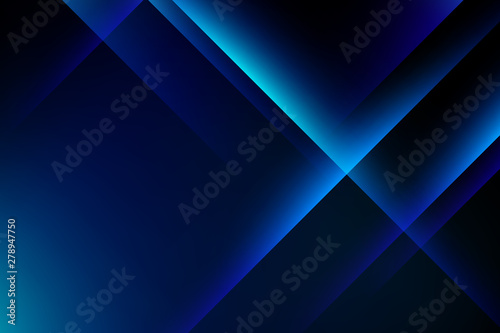 Abstract blue light crystal on dark background.