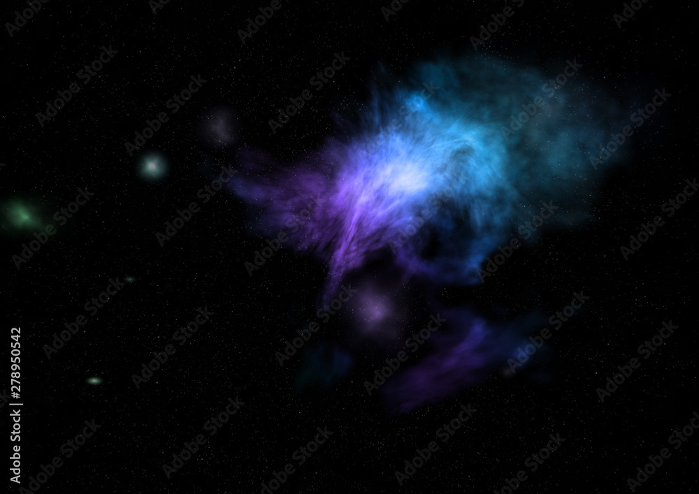 Being shone nebula. 3D rendering Being shone nebula. 3D rendering