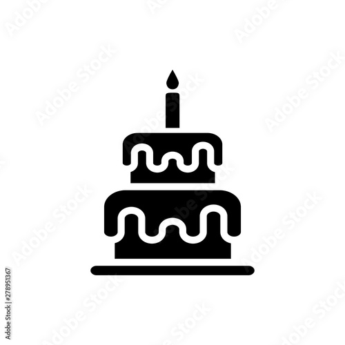 birth cake icon vector flat design