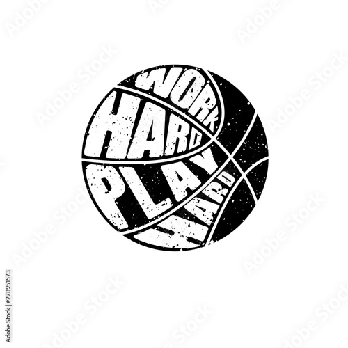 Black basketball with shadow isolated on white background