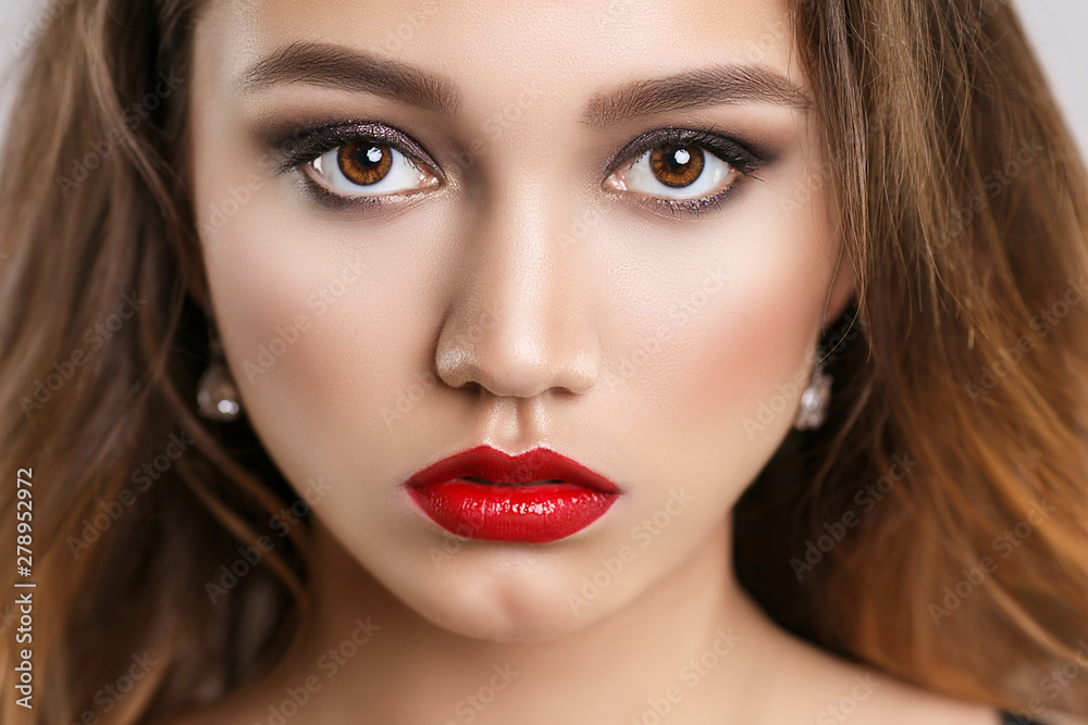 Beauty fashion model portrait makeup close-up Beauty fashion model portrait makeup close-up
