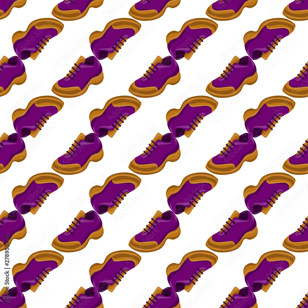 Shoes Flat Color Background Seamless Pattern Shoes Flat Color Background Seamless Pattern