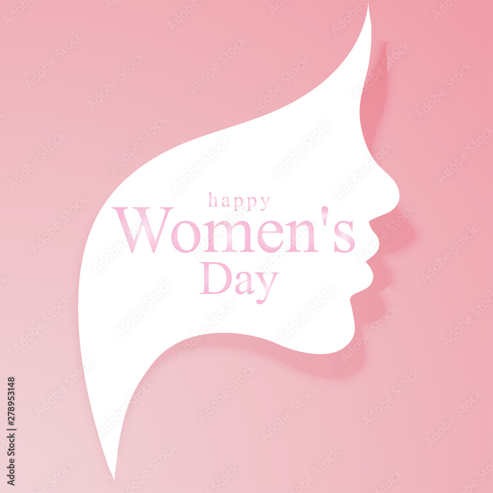 Fototapeta March 8 - International Women's Day. Postcard. Female face