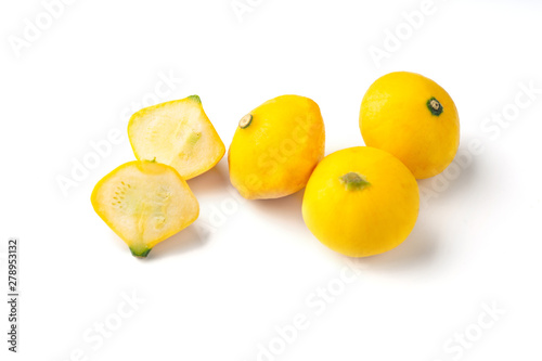 Baby Yellow Squash Group isolated on white