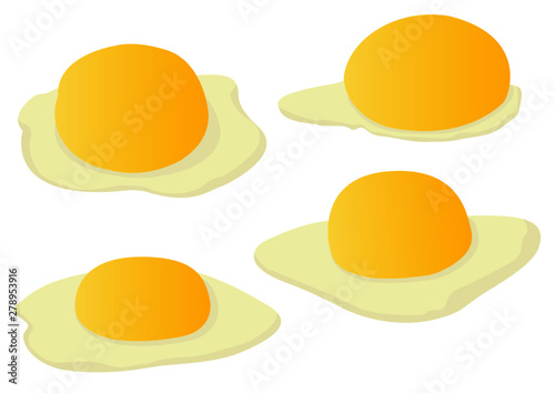 Fresh eggs from the farm on white background illustration vector 