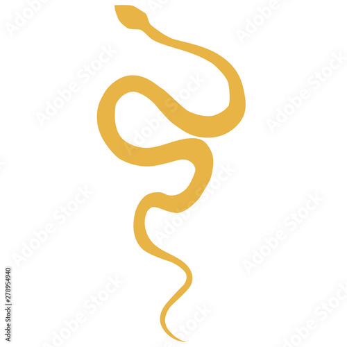 Trendy illustration of snake silhouette on the white isolated background. 