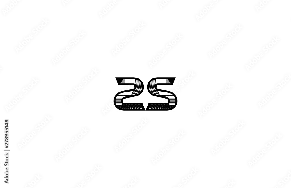 Initial SS Letter Modern Stripes Futuristic Monogram Style Logotype