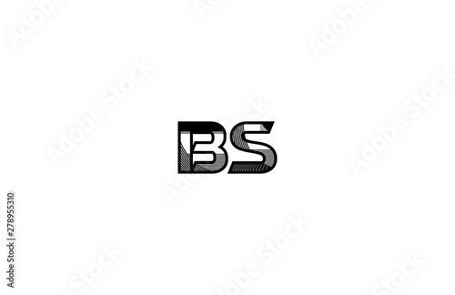 Free Download Initial BS Letter Modern Stripes Futuristic Monogram Style Logotype - GFXLoad