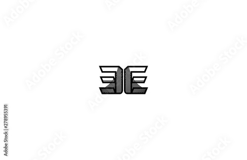 Free Download Initial EE Letter Modern Stripes Futuristic Monogram Style Logotype - GFXLoad