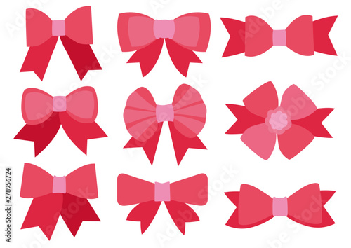 Pink bow design on white background illustration vector