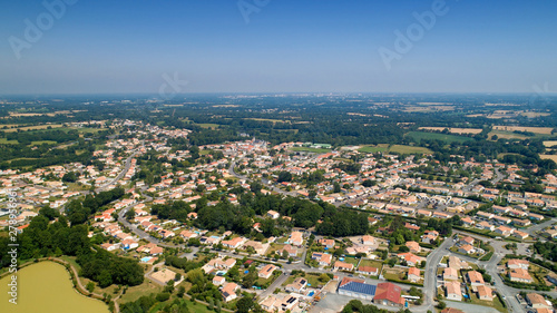 Aerial view of Nesmy city in Vendee