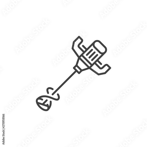 Electrical Concrete Hand Mixer or Mortar mixer vector concept icon or symbol in thin line style
