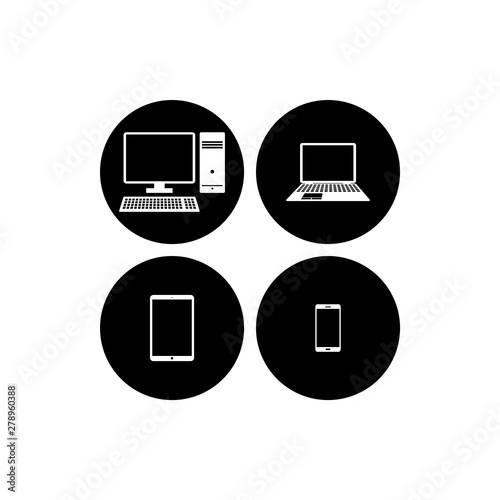 Set of smart devices in circle