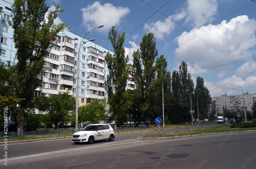 Residential area in Kiev at summer. Exterior