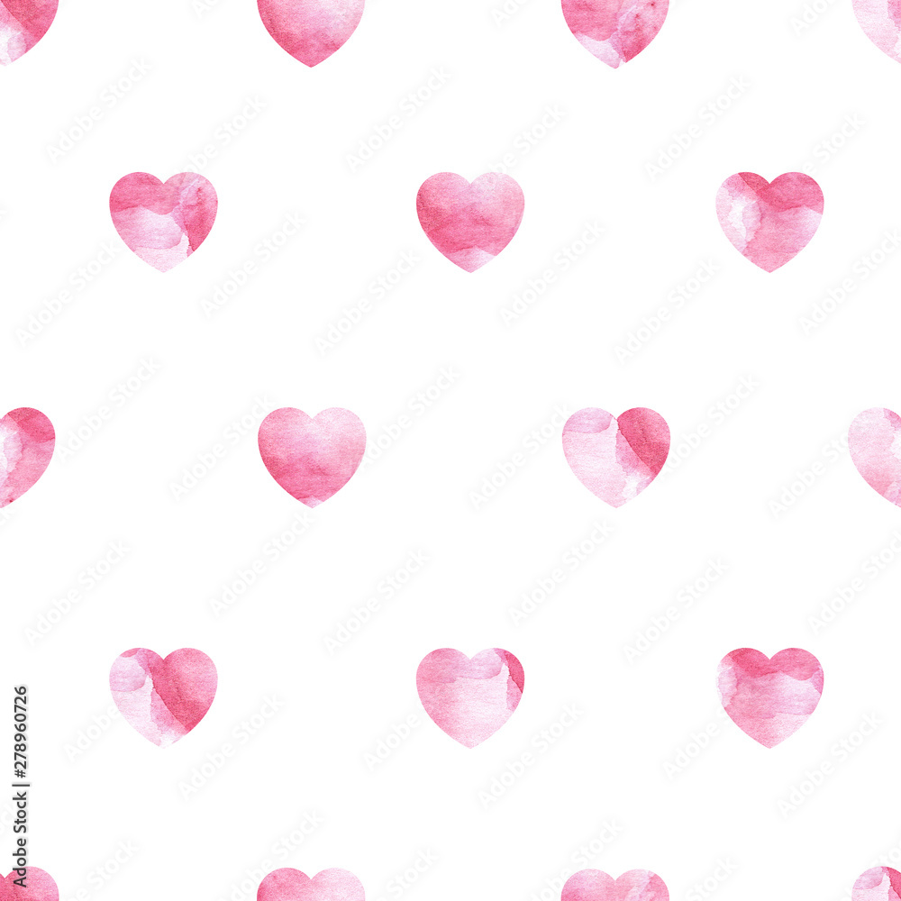 Watercolor heart pattern
