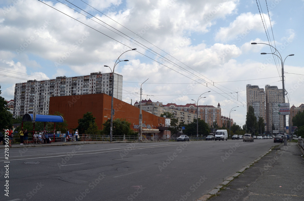 Residential area in Kiev at summer. Exterior