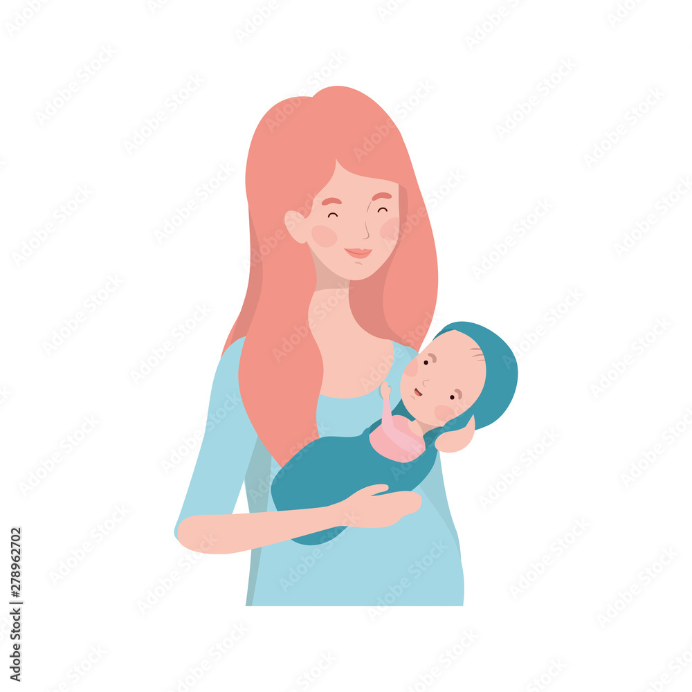 woman with a newborn baby in her arms woman with a newborn baby in her arms